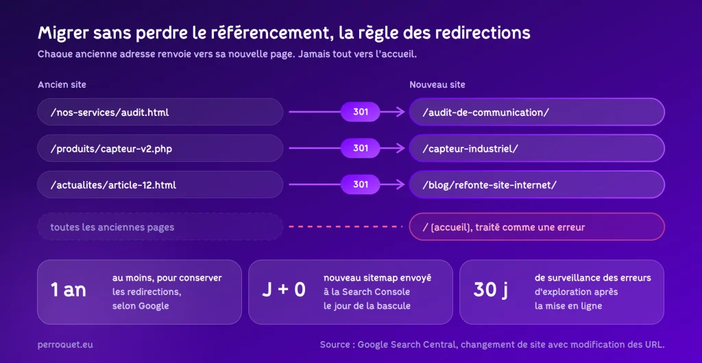 Perroquet - perroquet-site-web-blog-refonte-site-internet-redirections-301-migration